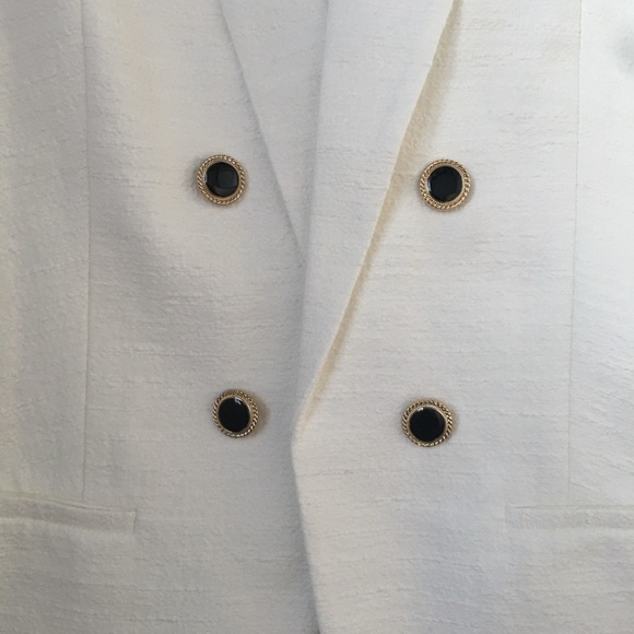 Express White Tweed XL Women's Blazer With Fancy Stylish Buttons - Picture 2 of 6